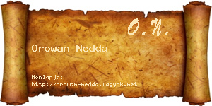 Orowan Nedda névjegykártya